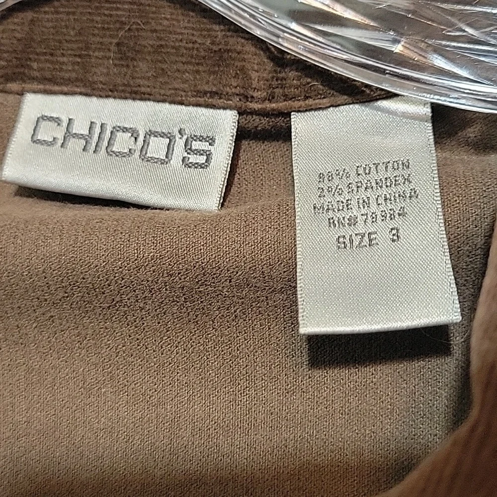 Chico's Womens Corduroy Brown Jacket -  Size 3/XL - Picture 4 of 9